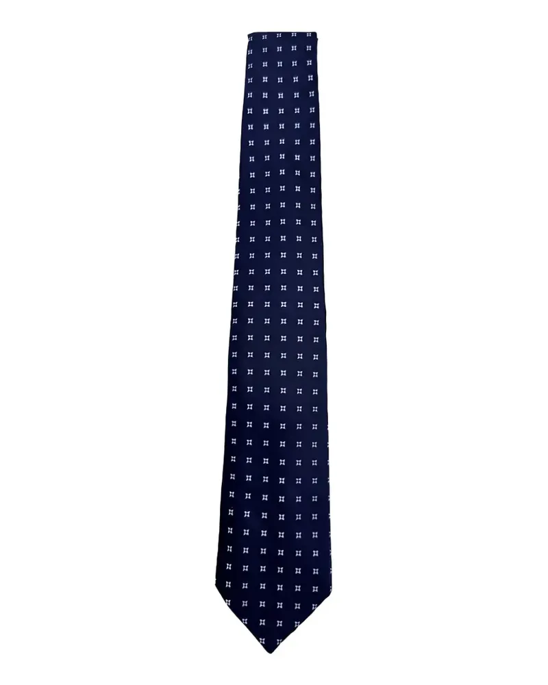 Kiton pointed-tip silk tie - Blau Blau