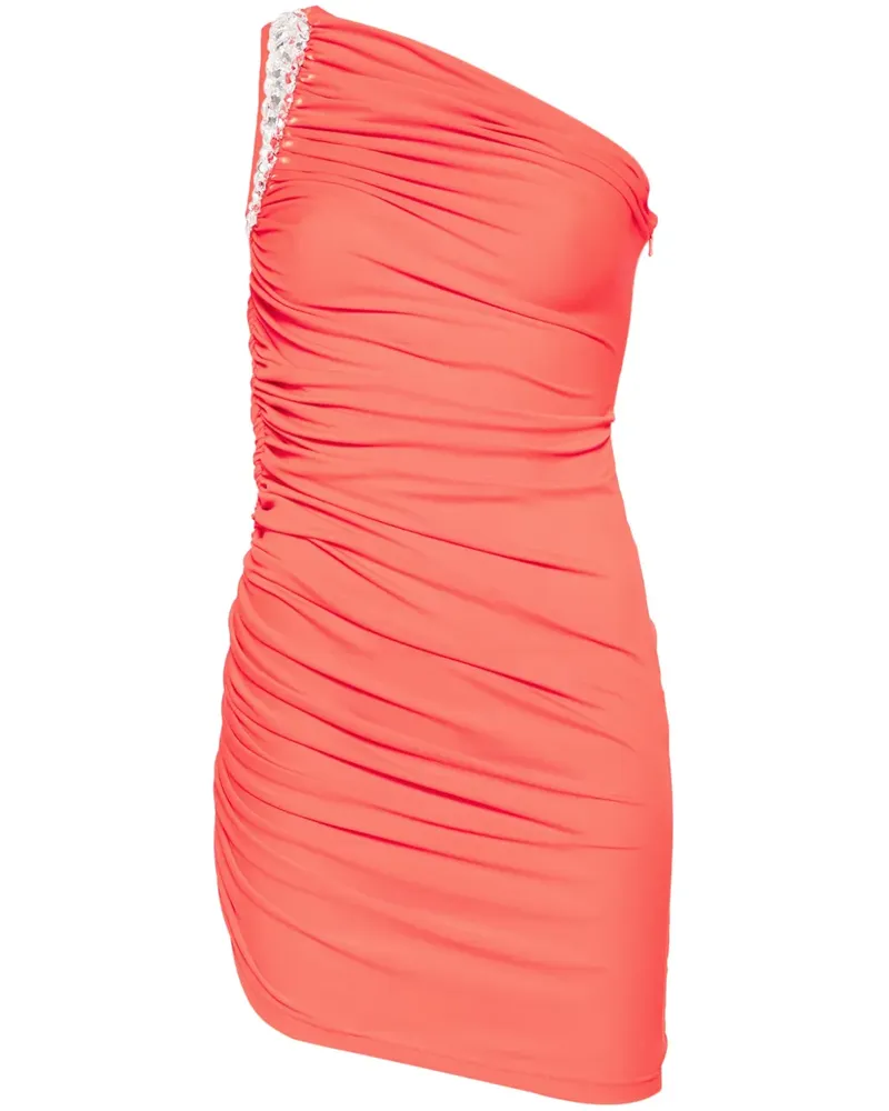 David Koma Drapiertes Minikleid mit Kristallen - Orange Orange