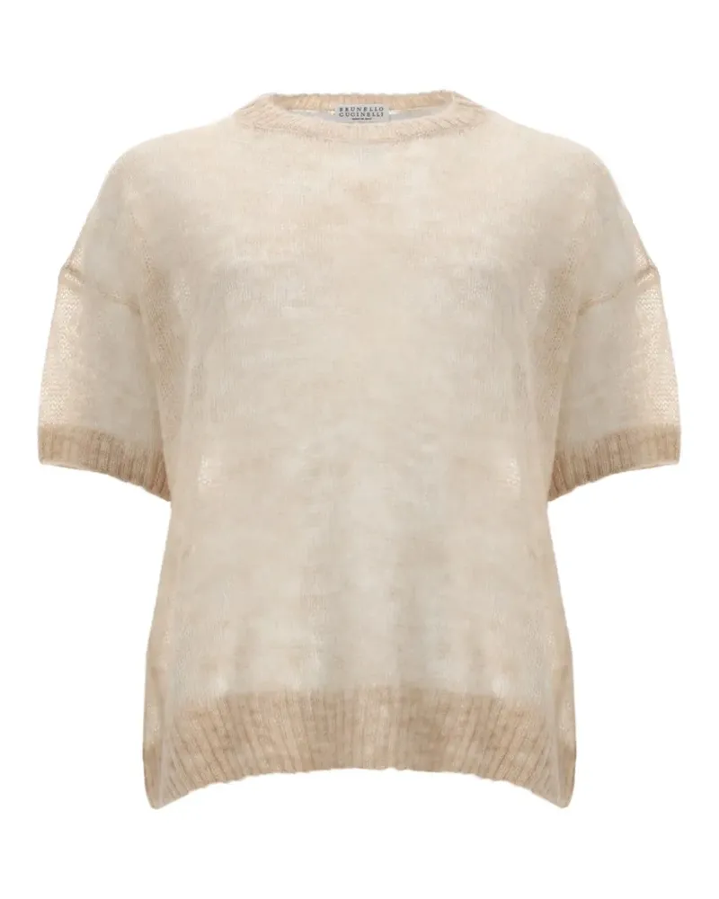 Brunello Cucinelli short-sleeve knitted T-shirt - Nude Nude