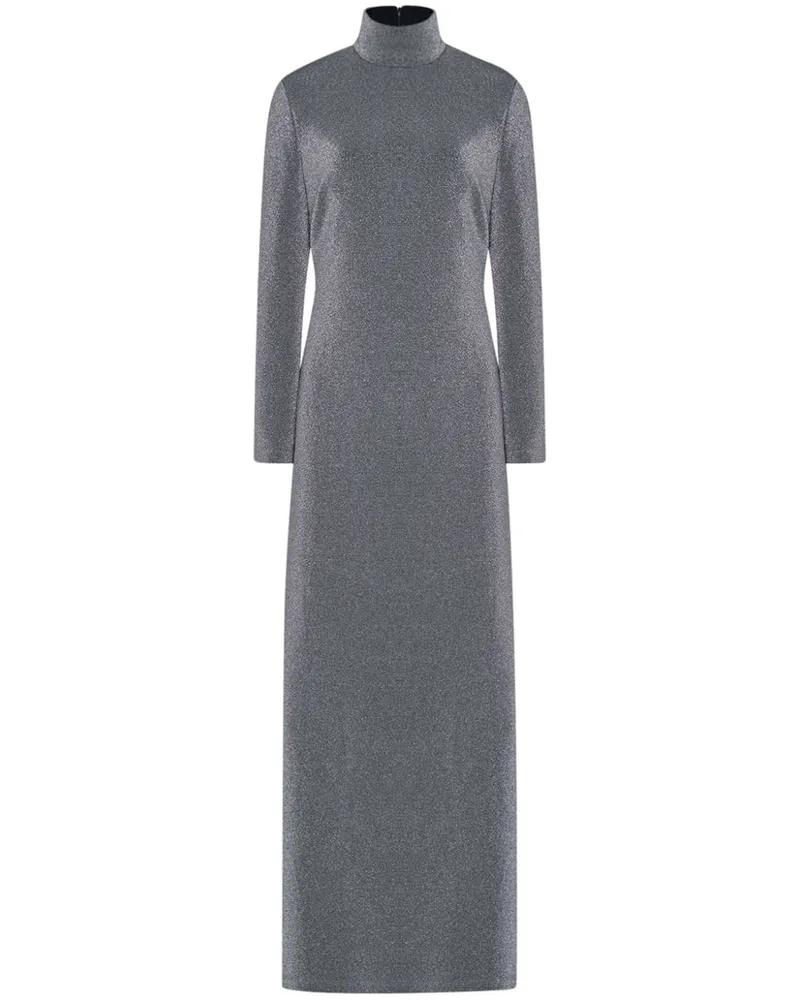 Rosetta Getty Metallic-Maxikleid mit Stehkragen - Silber Silber