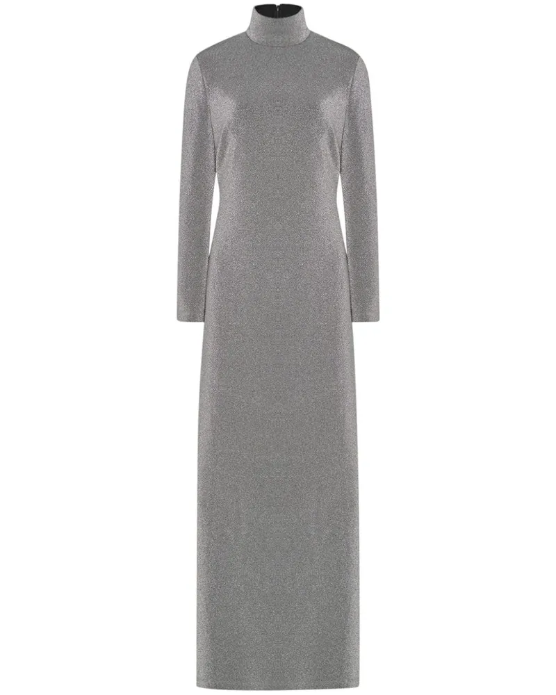Rosetta Getty Metallic-Maxikleid mit Stehkragen - Silber Silber