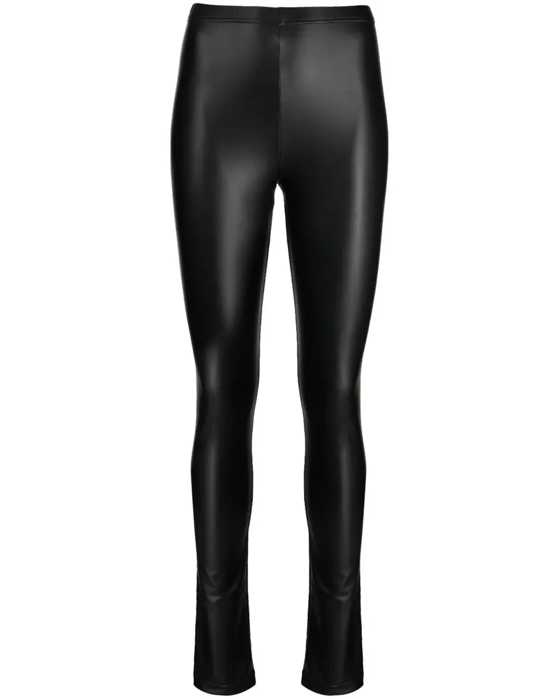 Junya Watanabe Halbhohe Leggings mit Finish - Schwarz Schwarz