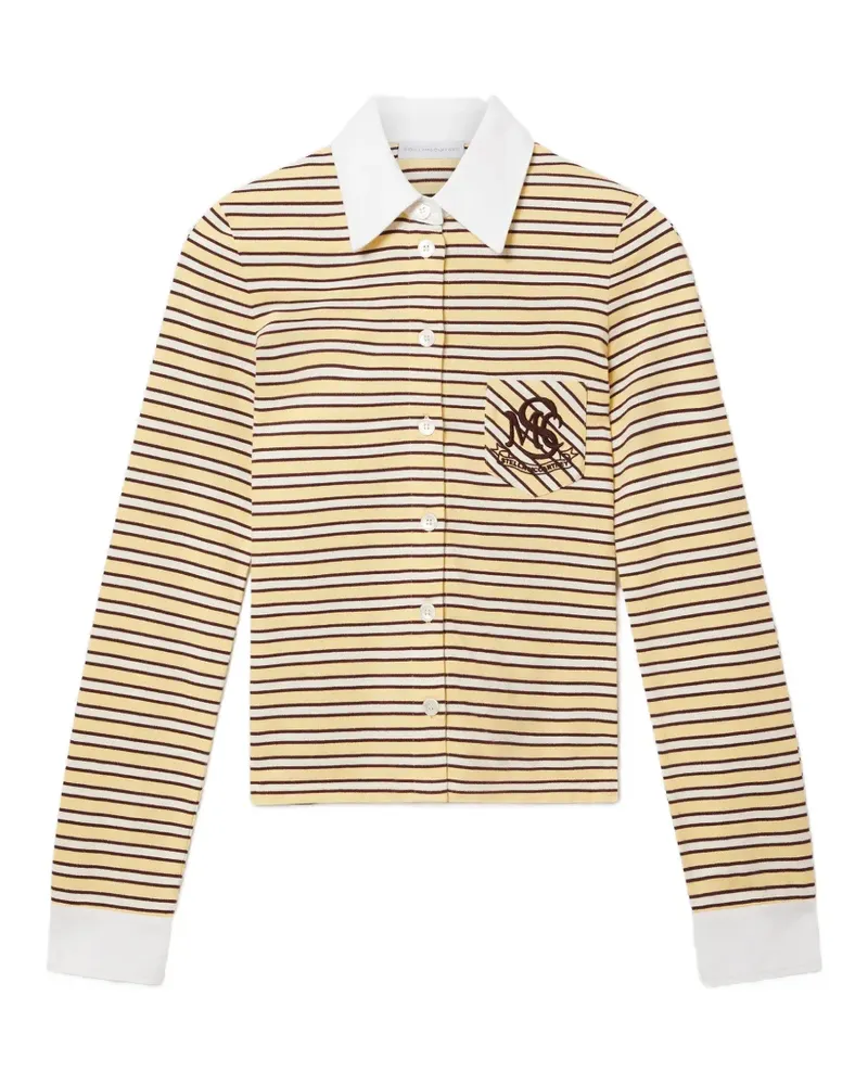 Stella McCartney striped logo-embroidered shirt - Gelb Gelb