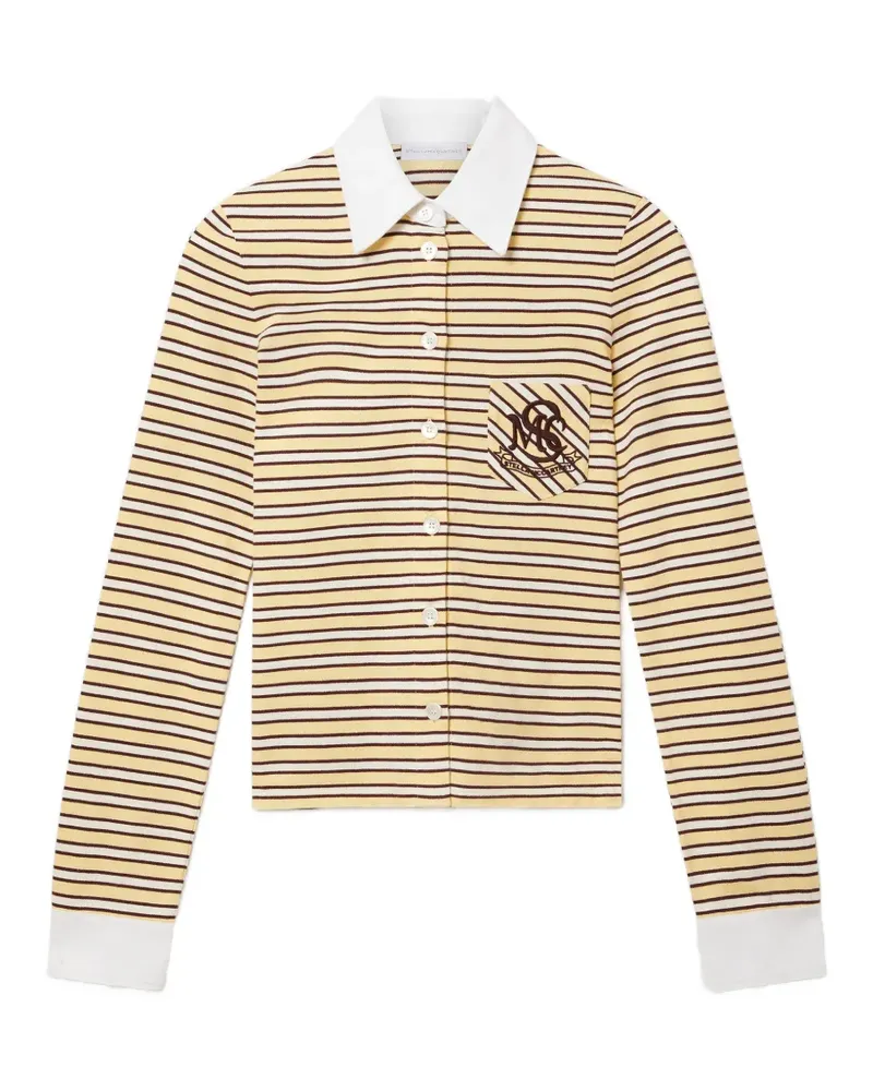 Stella McCartney Gestreiftes Hemd mit Logo-Stickerei - Gelb Gelb