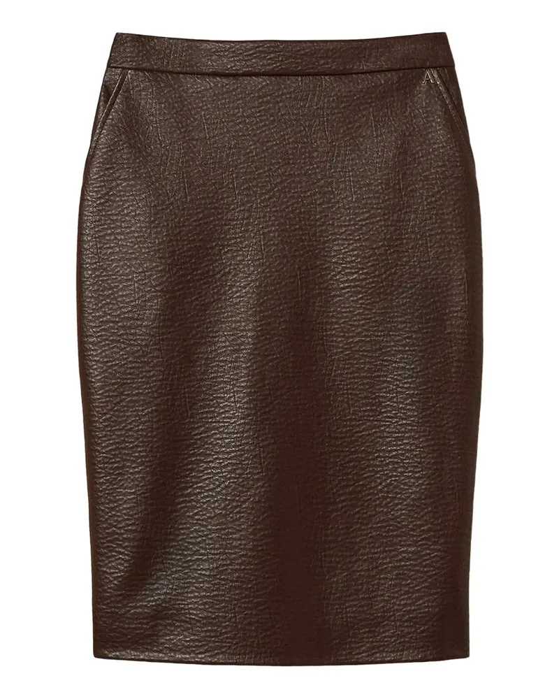 Twin-Set faux leather midi skirt - Braun Braun