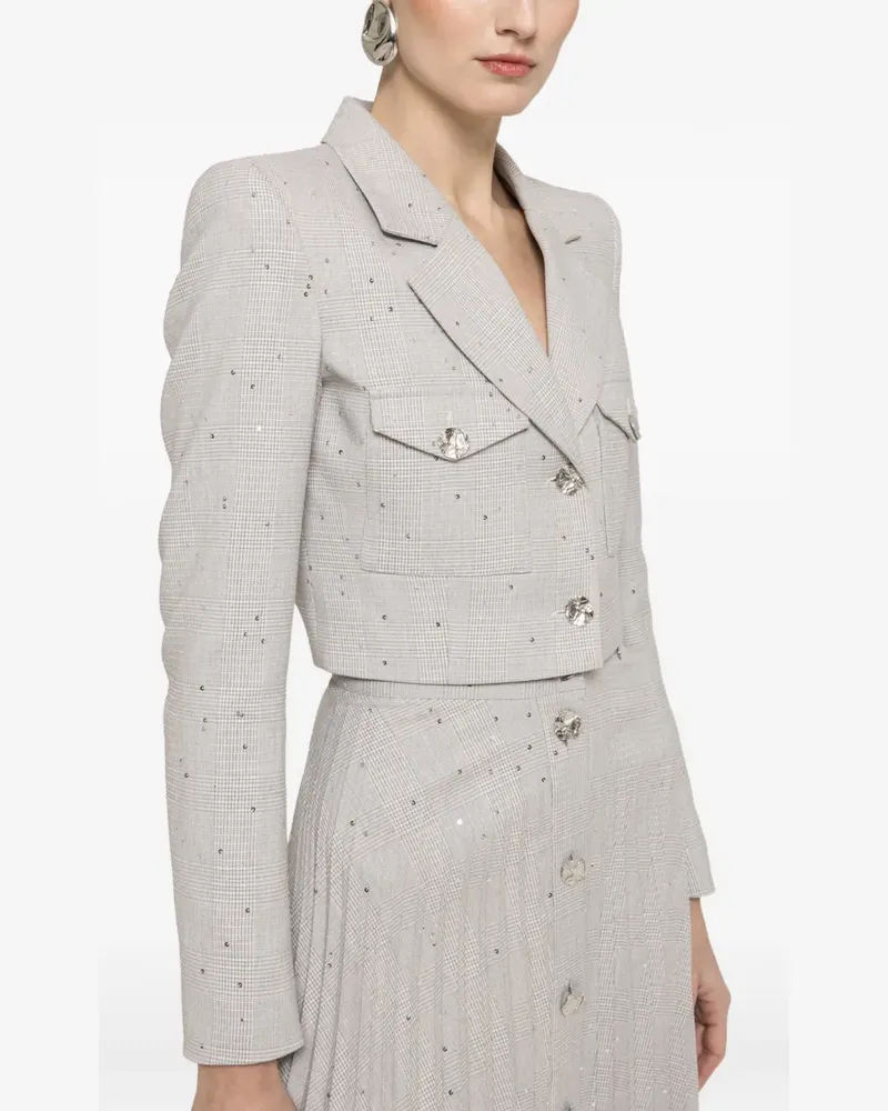 NISSA Cropped-Jacke mit Pailletten - Grau Grau