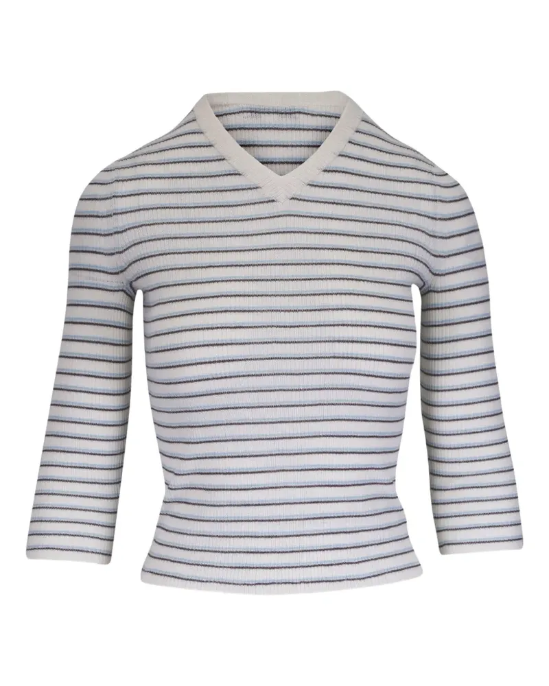 Vince striped v-neck T-shirt - Nude Nude