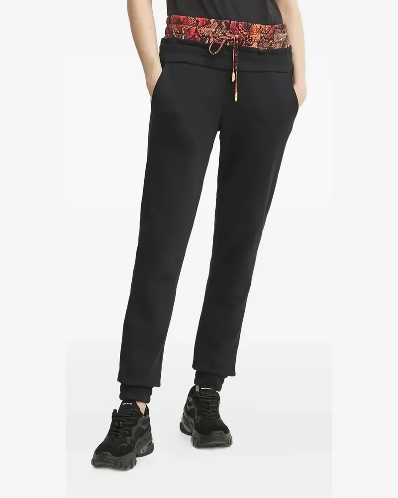 Just Cavalli Jogginghose mit Schlangenleder-Print - Schwarz Schwarz
