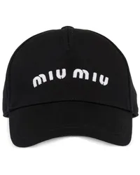 Miu Miu Baseballkappe mit Logo-Stickerei Schwarz