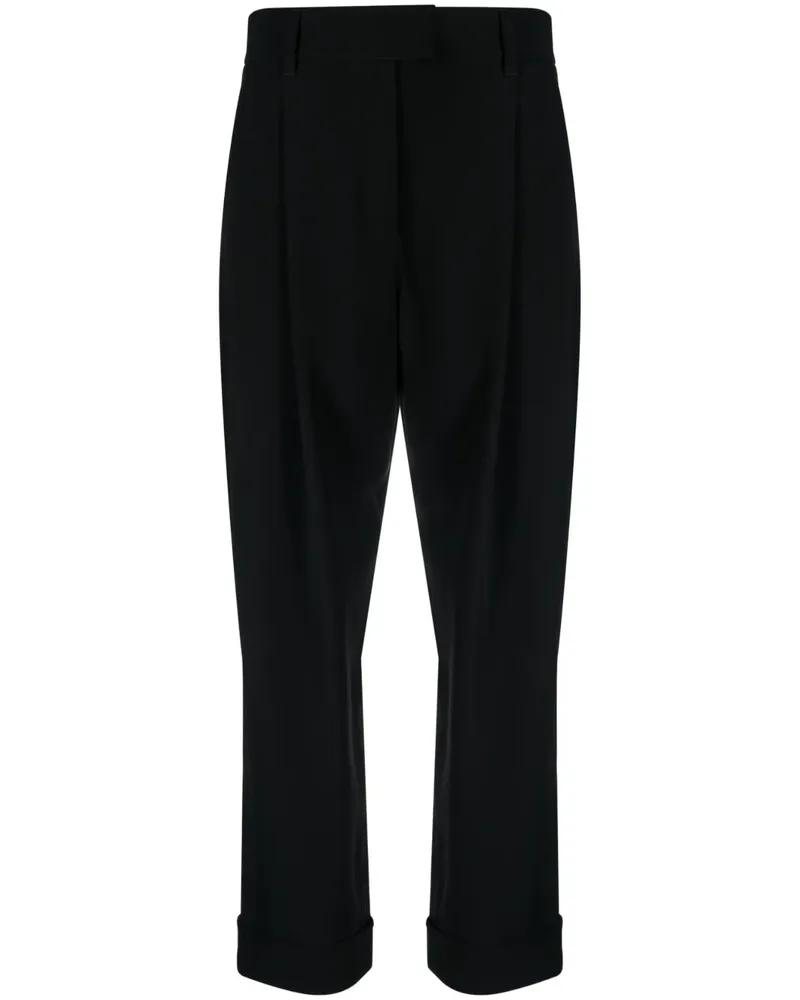 Brunello Cucinelli Tapered-Hose mit hohem Bund - Schwarz Schwarz