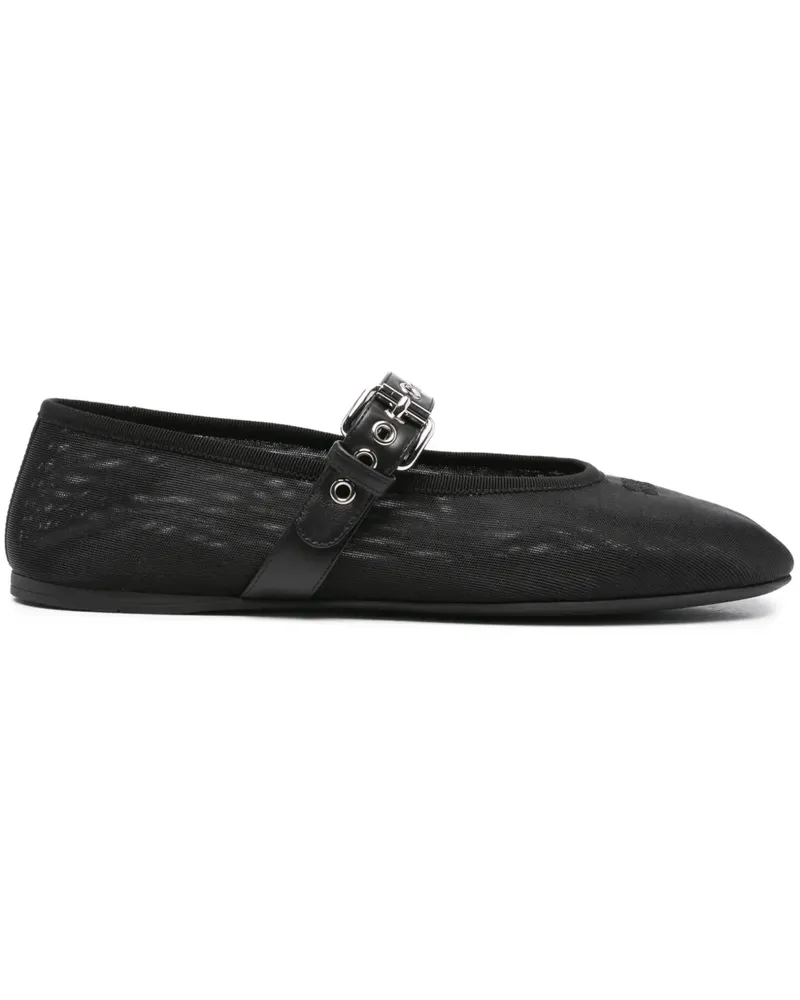 Miu Miu Ballerinas aus Mesh - Schwarz Schwarz
