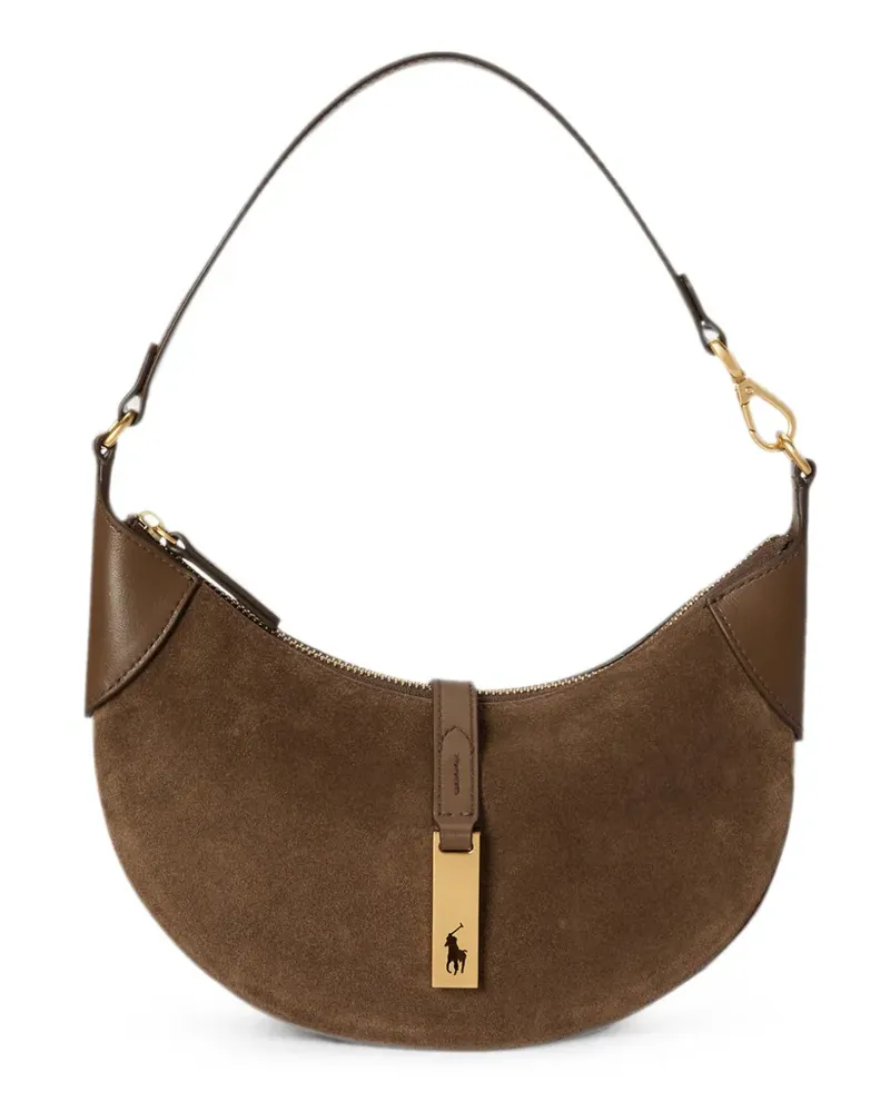 Ralph Lauren Mini Polo ID Schultertasche aus Wildleder - Braun Braun
