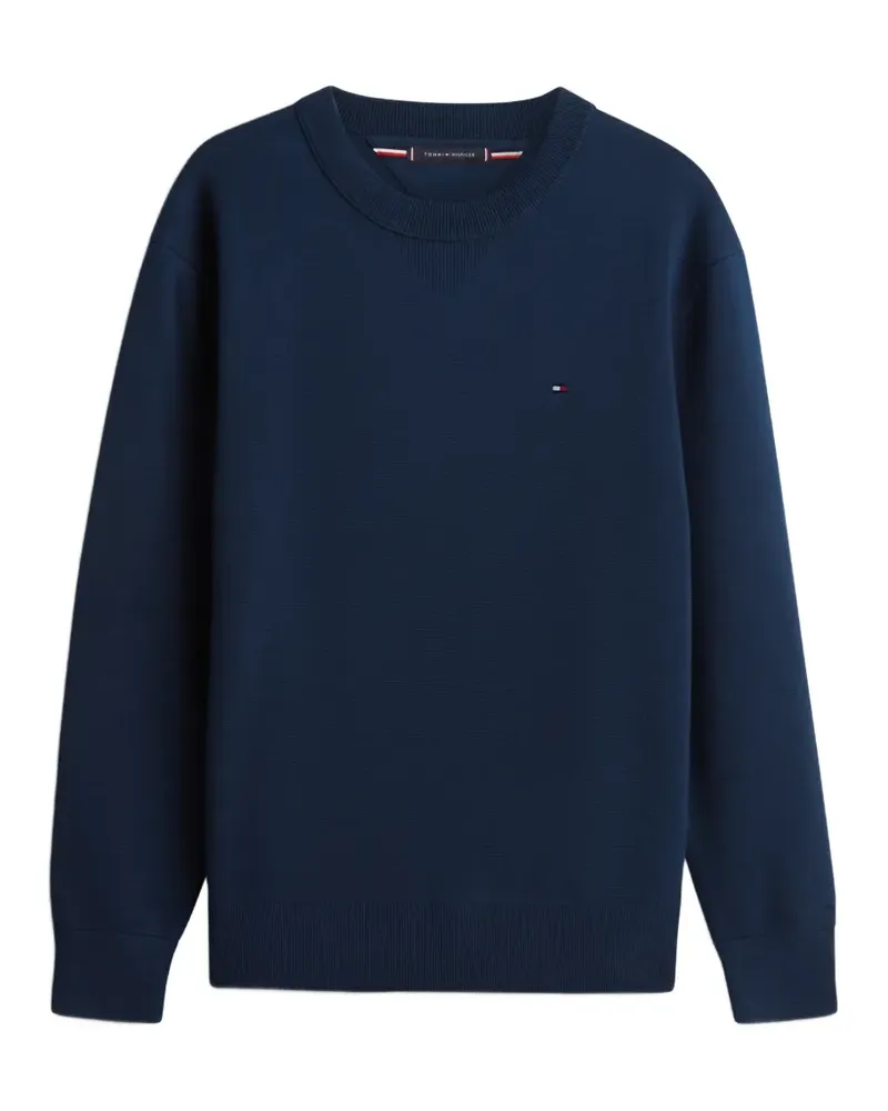 Tommy Hilfiger logo-embroidered crew-neck sweater - Blau Blau