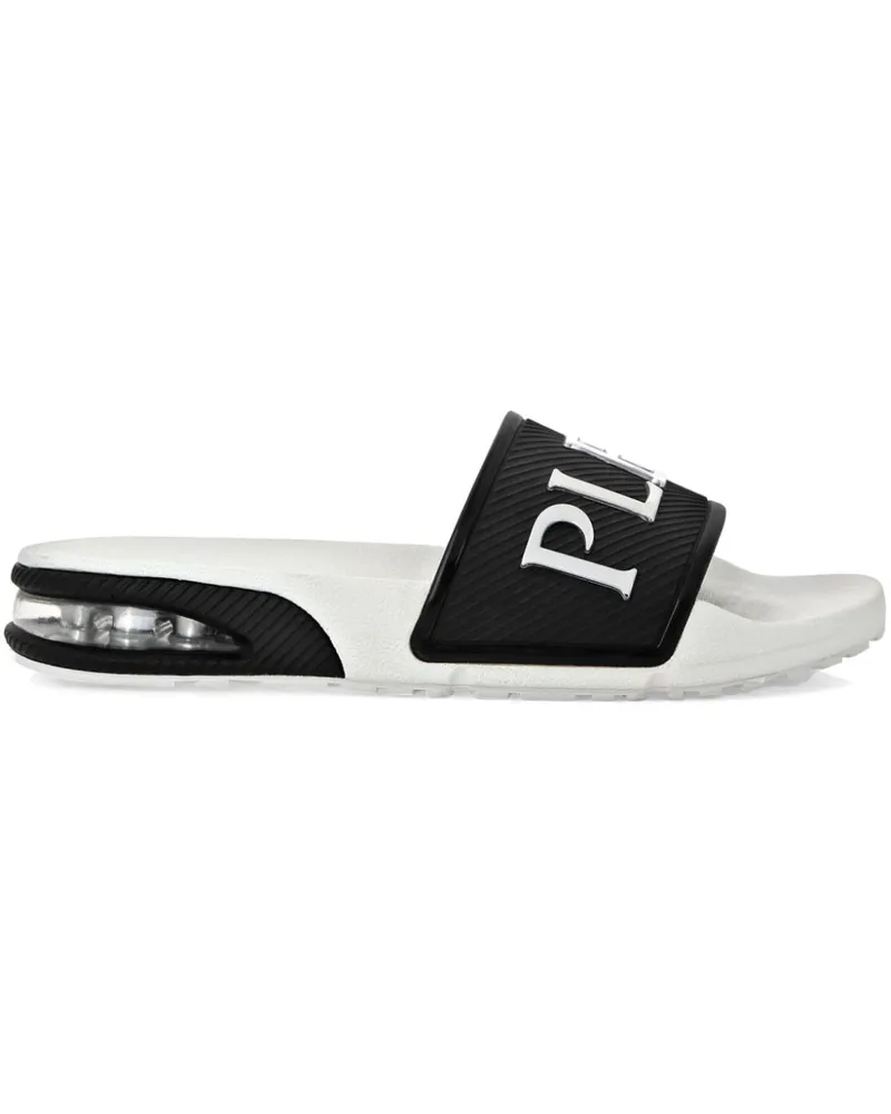 Philipp Plein Pantoletten mit Logo-Print - Schwarz Schwarz