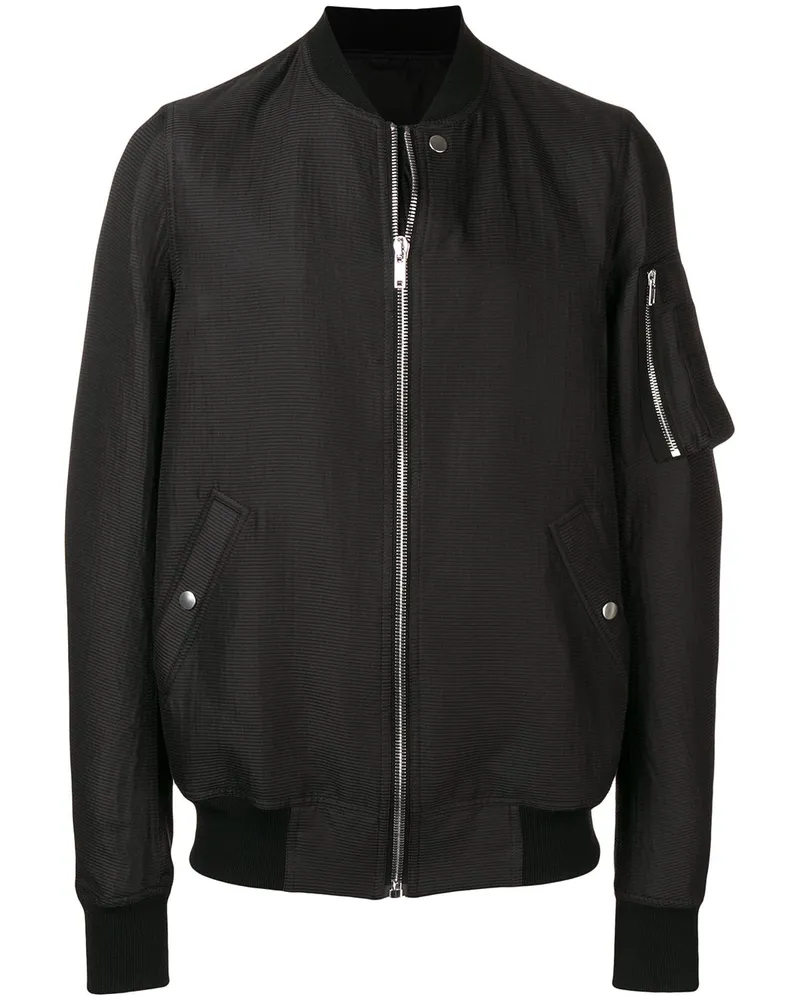 Rick Owens Bomberjacke mit geripptem Kragen - Schwarz Schwarz