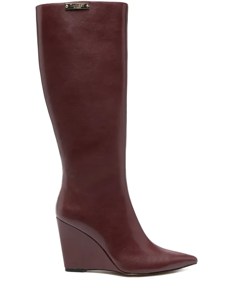 Twin-Set 100mm wedge pointed boots - Rot Rot