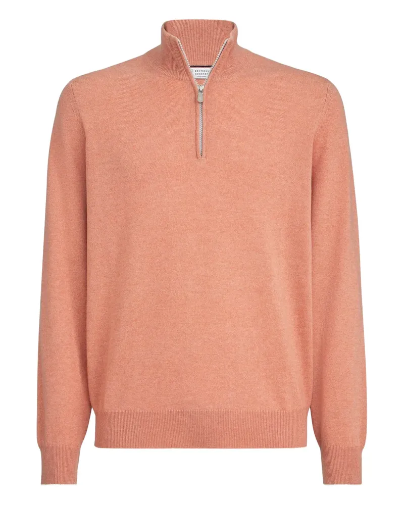 Brunello Cucinelli half-zip cashmere sweater - Orange Orange