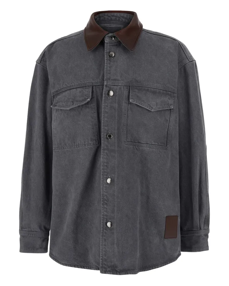 Wooyoungmi Hemd mit aufgesetzter Tasche und spitzem Kragen - Grau Grau