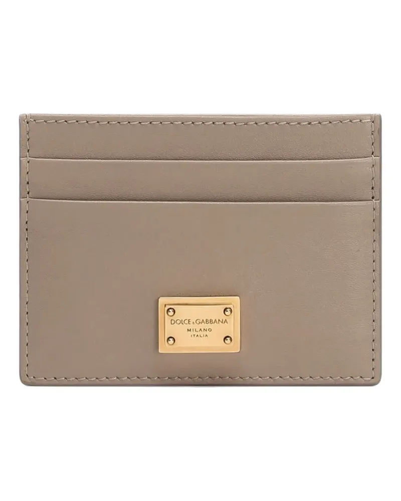 Dolce & Gabbana Kartenetui mit Logo-Schild - Braun Braun
