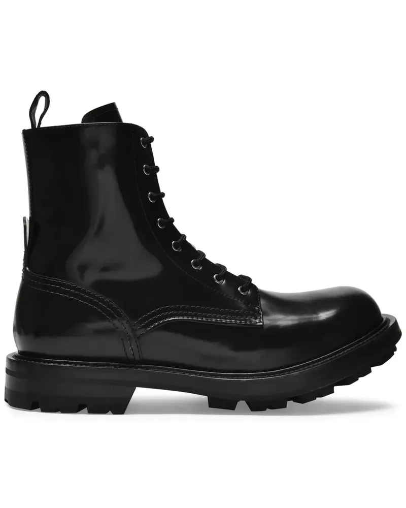 Alexander McQueen Stiefel mit Glanzoptik - Schwarz Schwarz