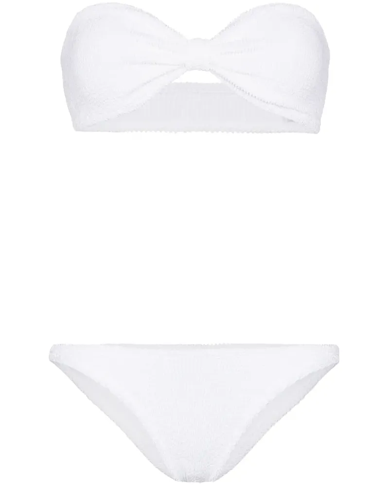 Hunza G Jean Seersucker-Bikini - Weiß Weiß