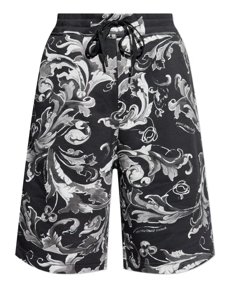 Versace Jeans Shorts mit Barock-Print - Schwarz Schwarz
