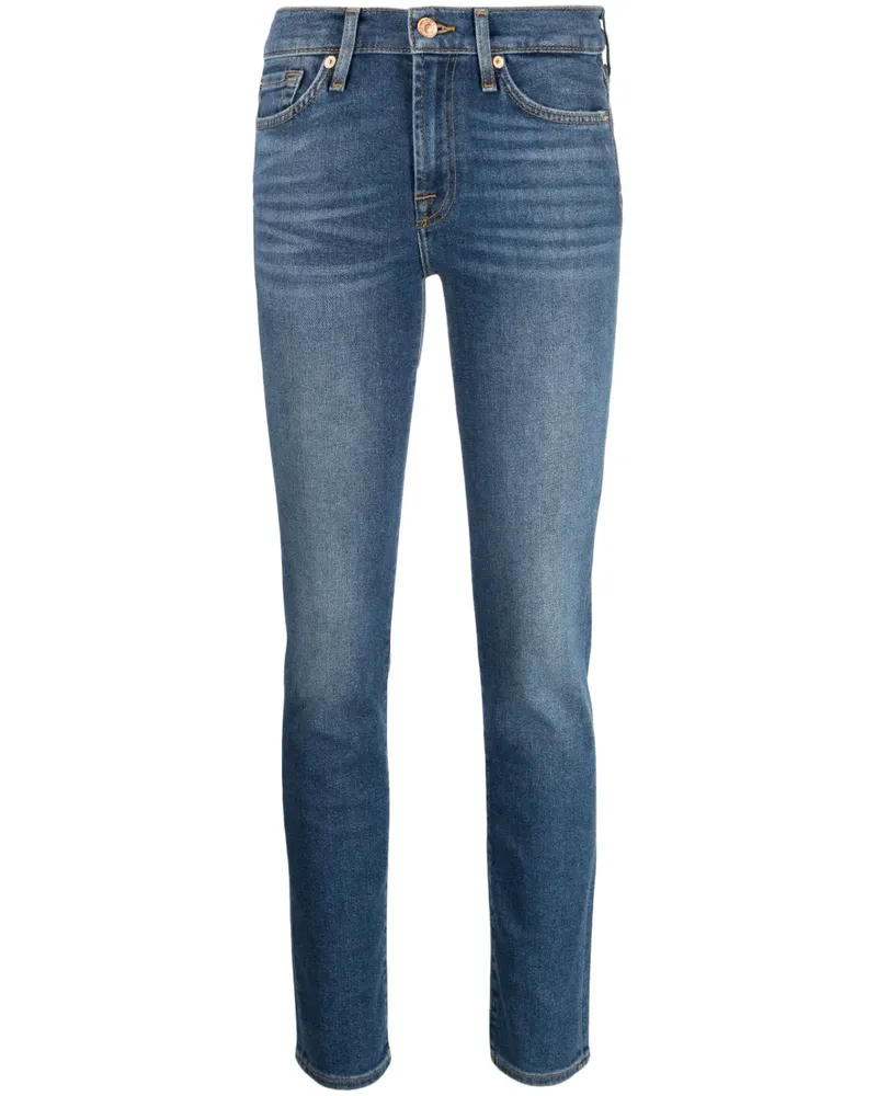 7 for all mankind Halbhohe Skinny-Jeans - Blau Blau
