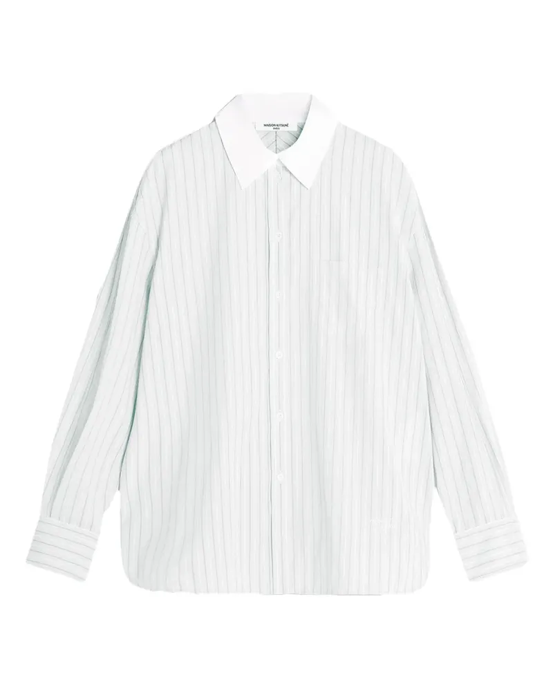Kitsuné striped-pattern shirt - Weiß Weiß