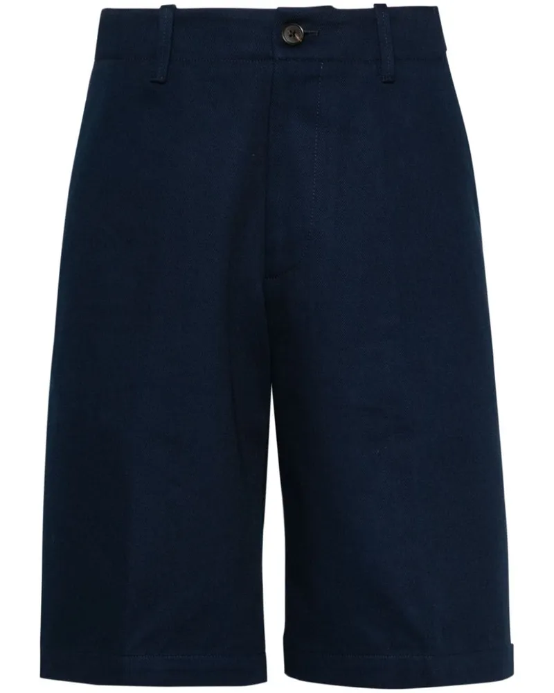 Corneliani Bermudas aus Baumwolltwill Blau