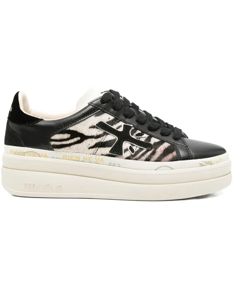 Premiata Claudia zebra-print platform sneakers - Schwarz Schwarz