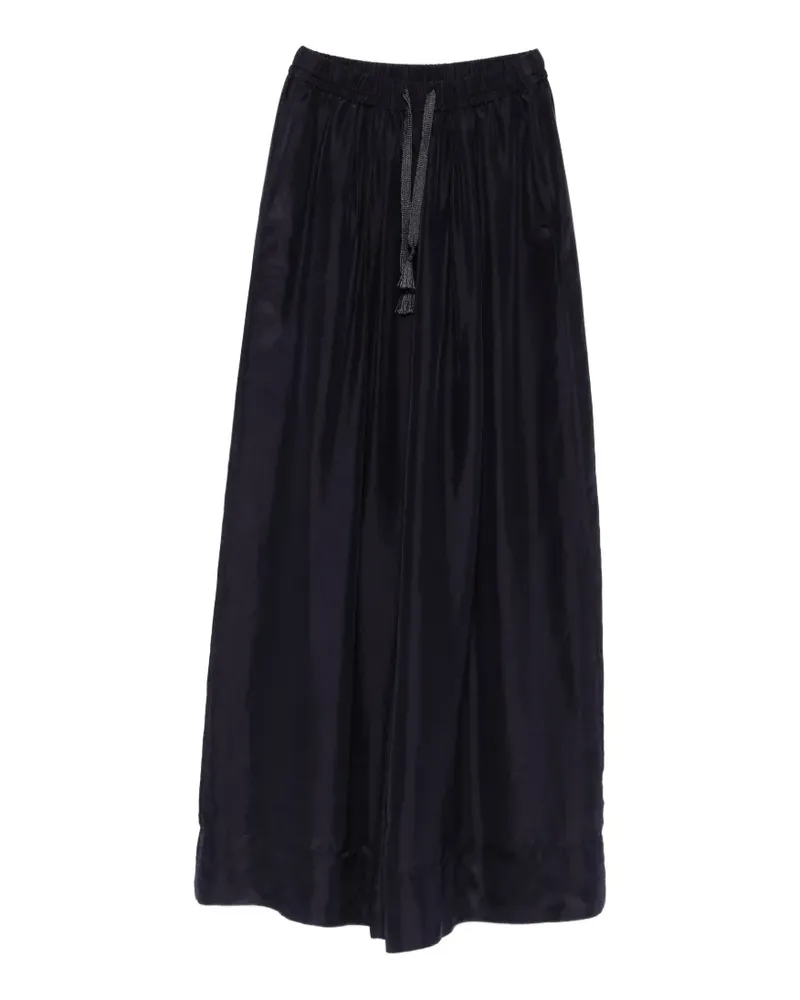 forte_forte silk drawstring palazzo pants - Blau Blau