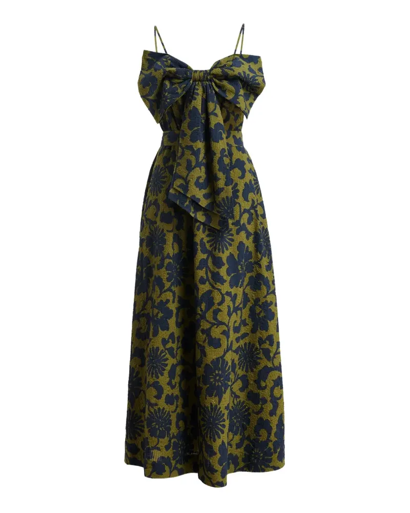 Essentiel floral-print bow-detail dress - Grün Grün