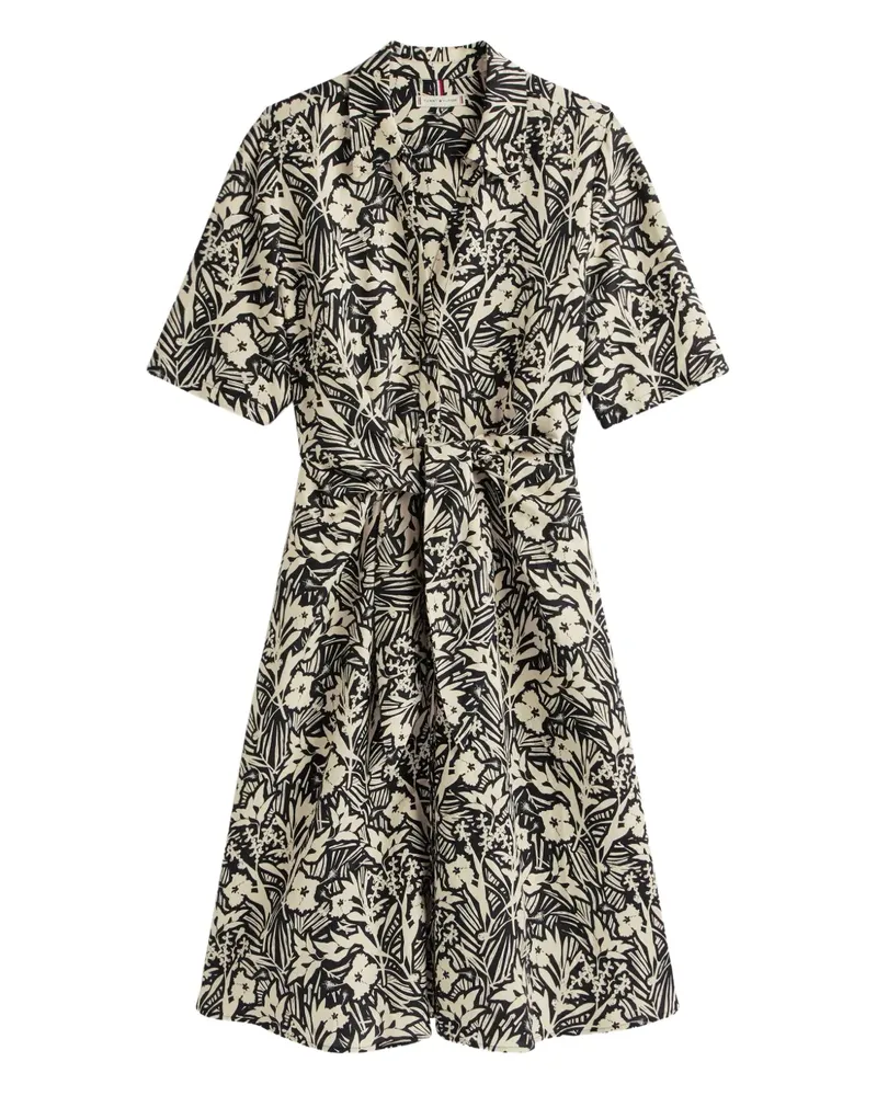 Tommy Hilfiger floral print tie midi dress - Nude Nude