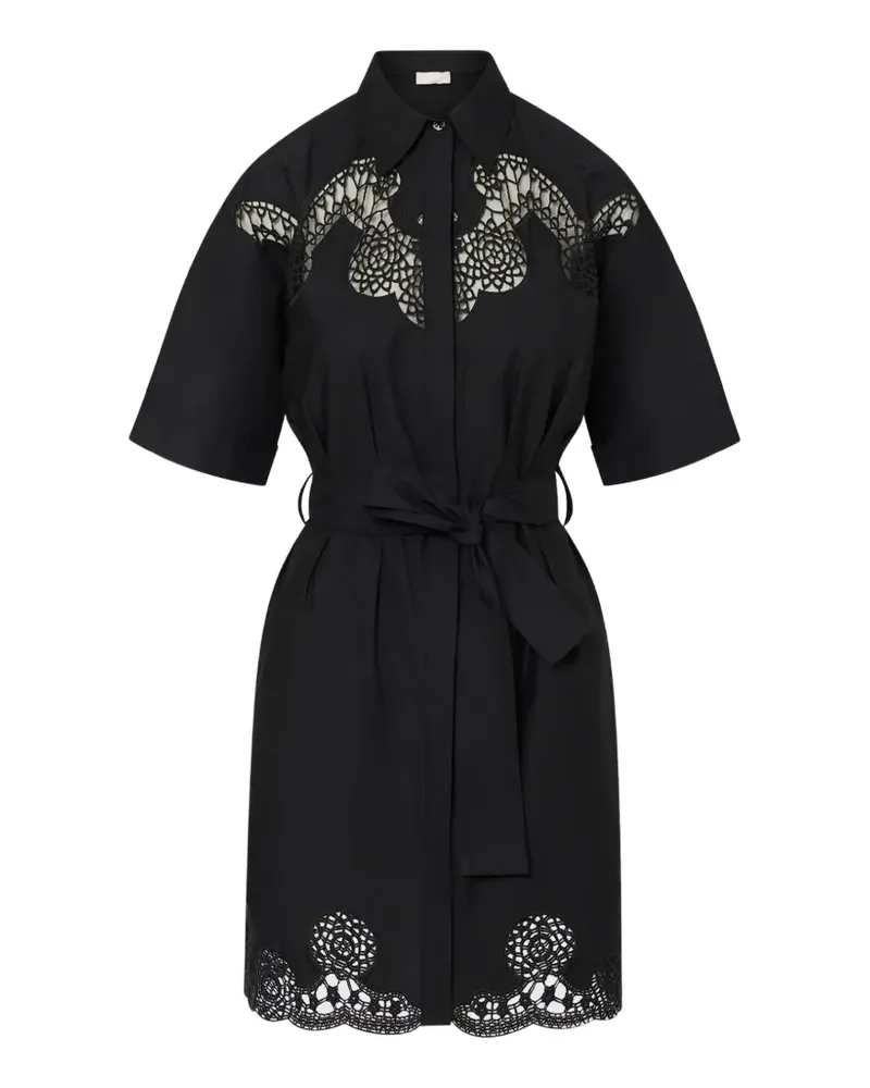 Liu Jo lace-insert belted mini dress - Schwarz Schwarz