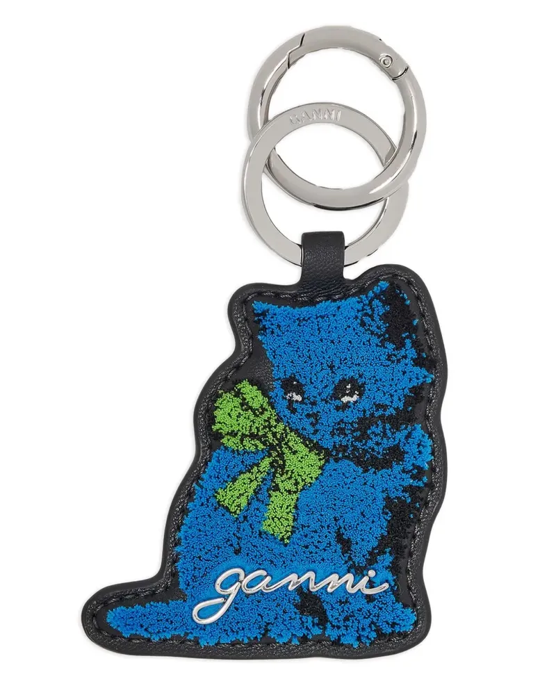 Ganni Schlüsselanhänger mit Katzenform - Blau Blau