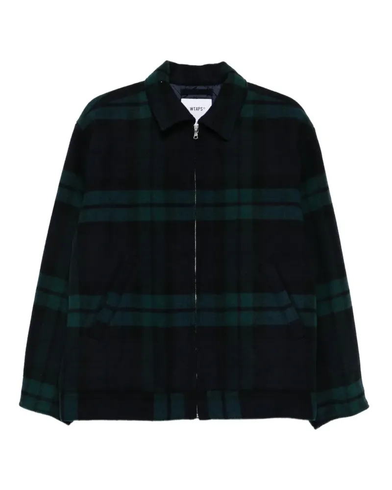 WTAPS checked zip-up shirt jacket - Blau Blau