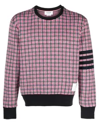 Thom Browne Sweatshirt aus Karo-Jacquard Weiß