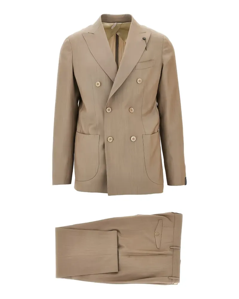 Biagio Santaniello double-breasted wool suit - Nude Nude