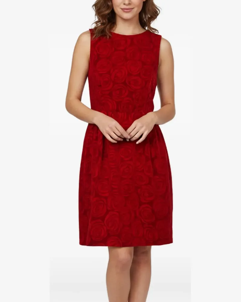 Alice + Olivia Ärmelloses Kleid mit Rosenmuster - Rot Rot