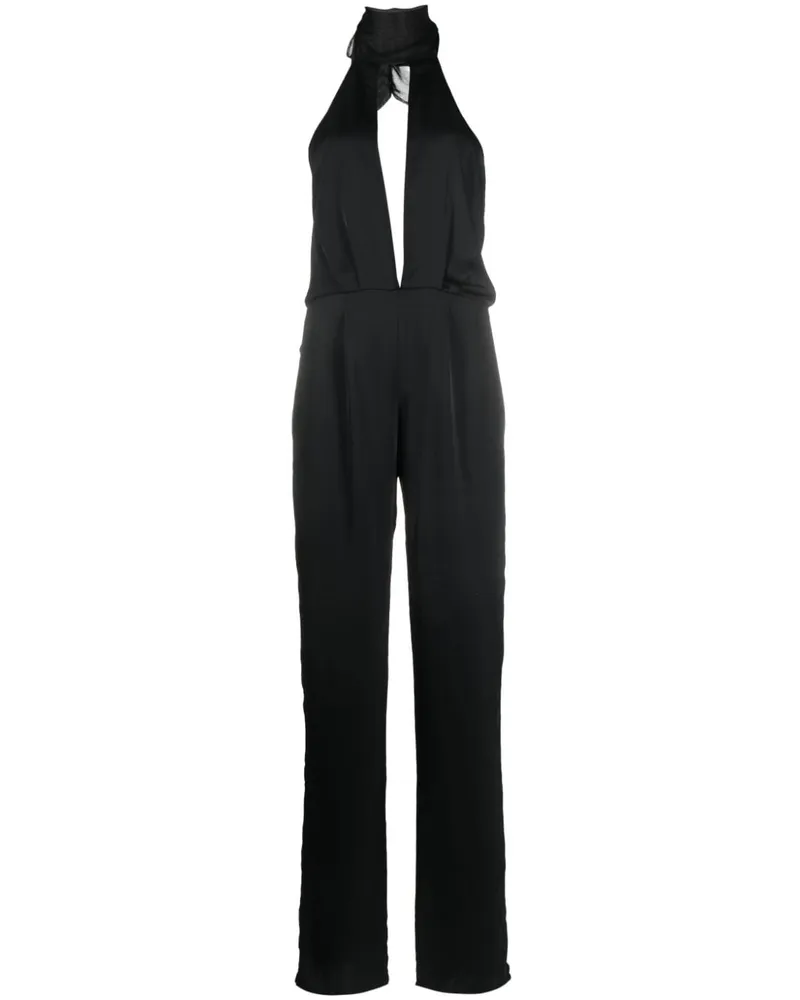 Maison Close Rückenfreier Jumpsuit Schwarz