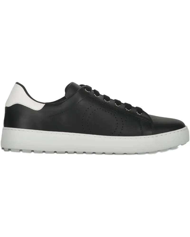 Ferragamo perforated leather low-top sneakers - Schwarz Schwarz