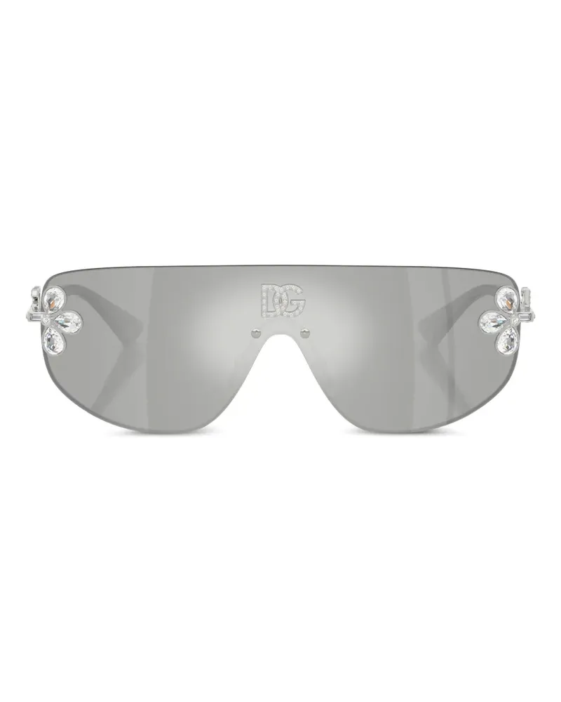 Dolce & Gabbana Sonnenbrille mit Kristallen - Silber Silber