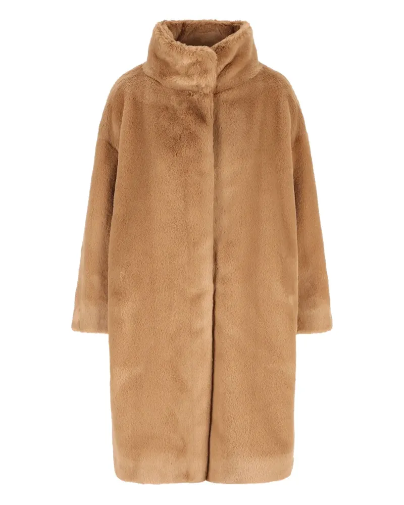 Herno high-neck faux-fur coat - Braun Braun