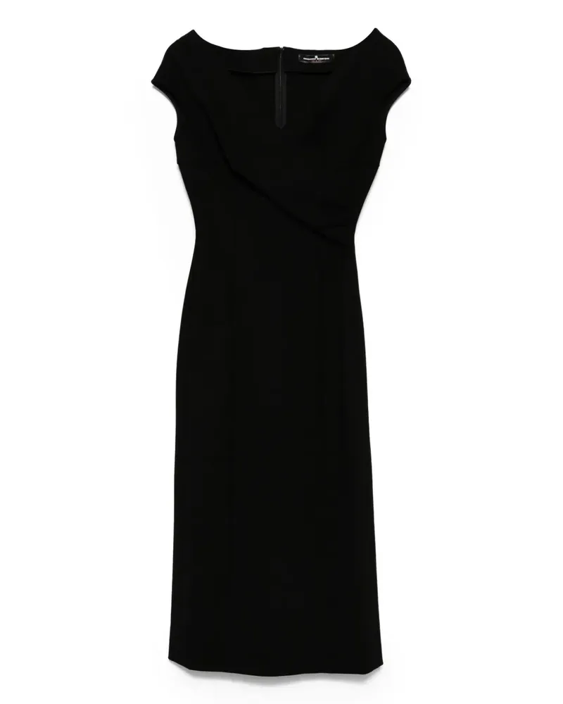 Ermanno Scervino Midikleid mit kurzen Ärmeln - Schwarz Schwarz