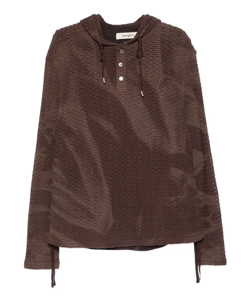 JiyongKim button-up hoodie - Braun Braun
