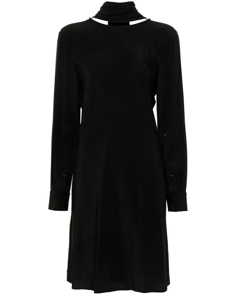 Helmut Lang Minikleid aus Seide mit V-Ausschnitt - Schwarz Schwarz