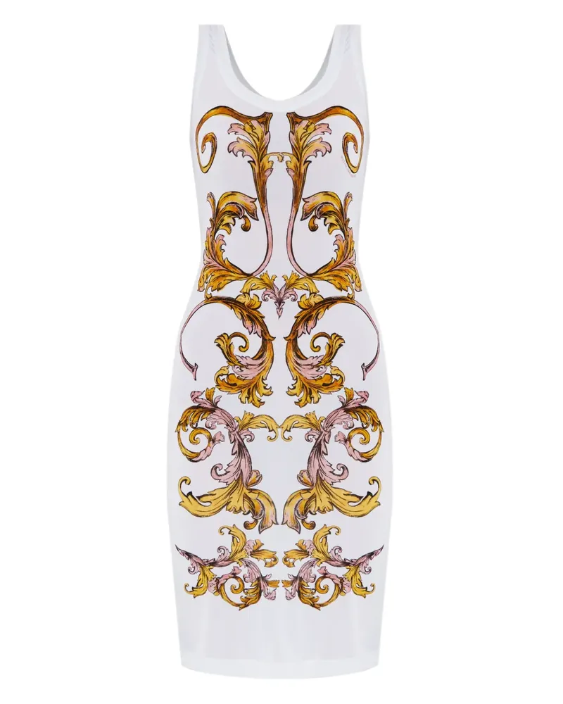 Versace Jeans Kleid mit Barocco-Print - Weiß Weiß