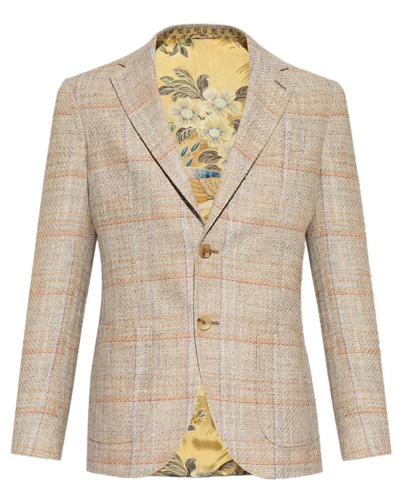 Etro Sakko mit Soft Check Nude