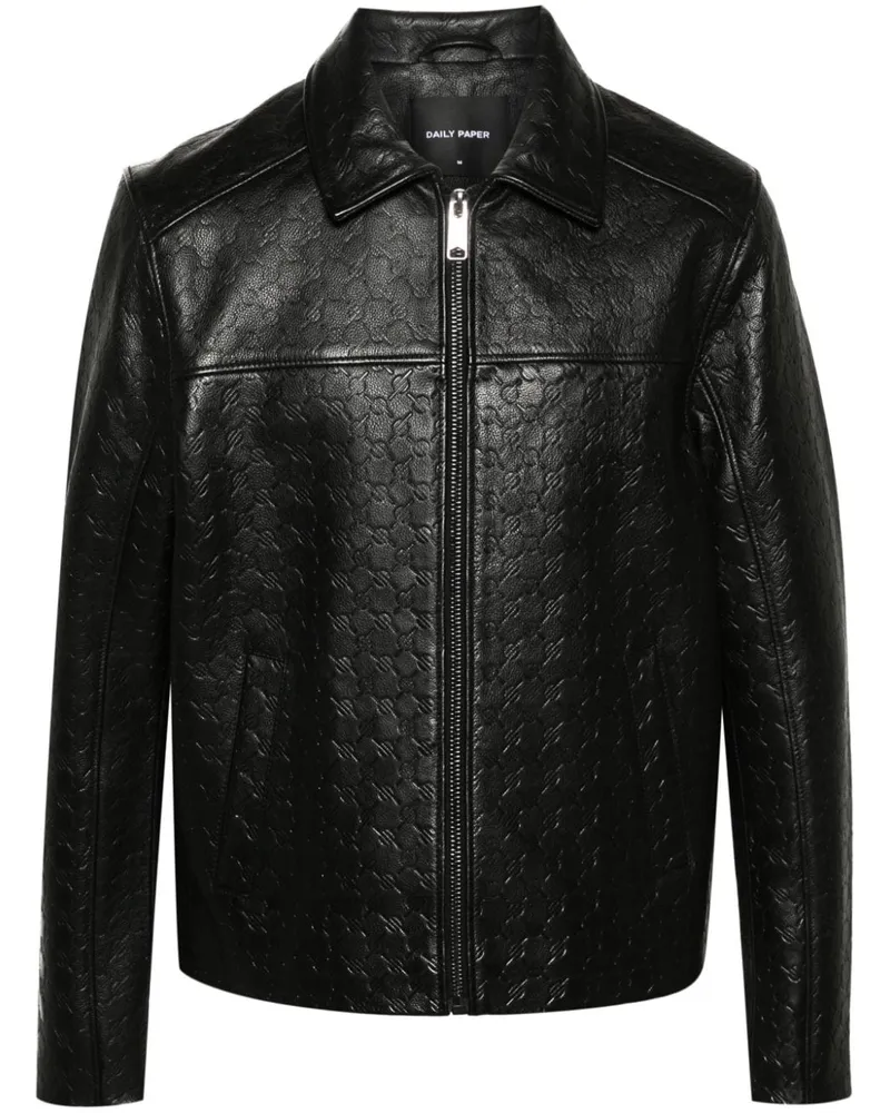 Daily Paper Silence Monogram Jacke aus Leder - Schwarz Schwarz