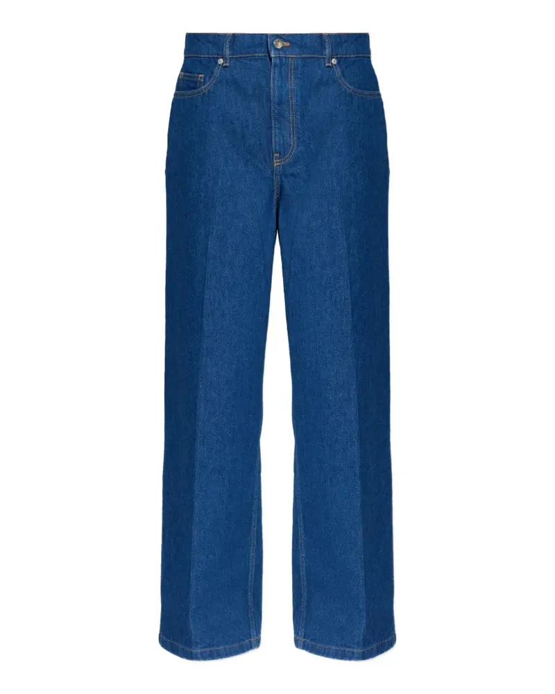 Kitsuné High-Waist-Jeans im Five-Pocket-Design - Blau Blau